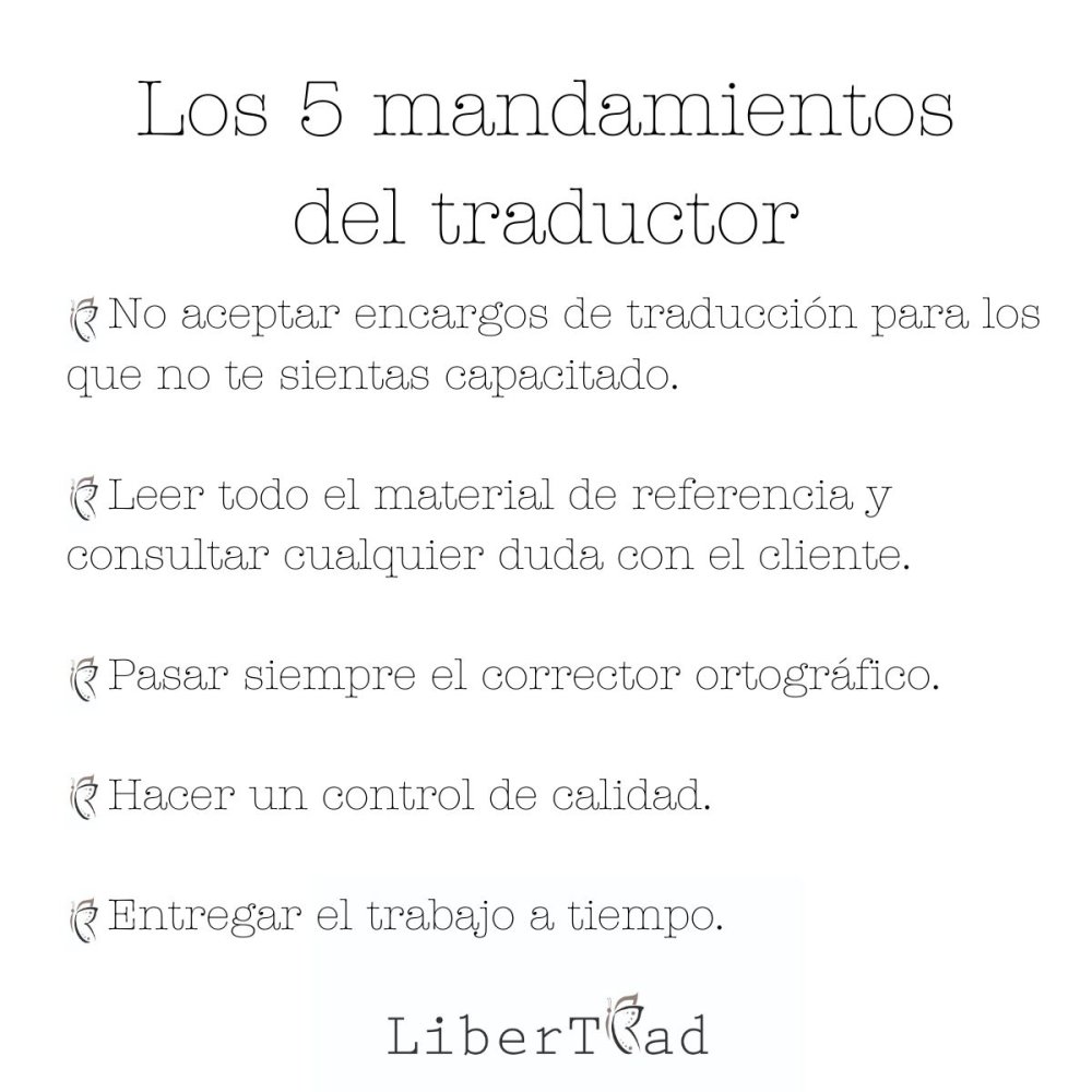 Los 5 mandamientos del traductor